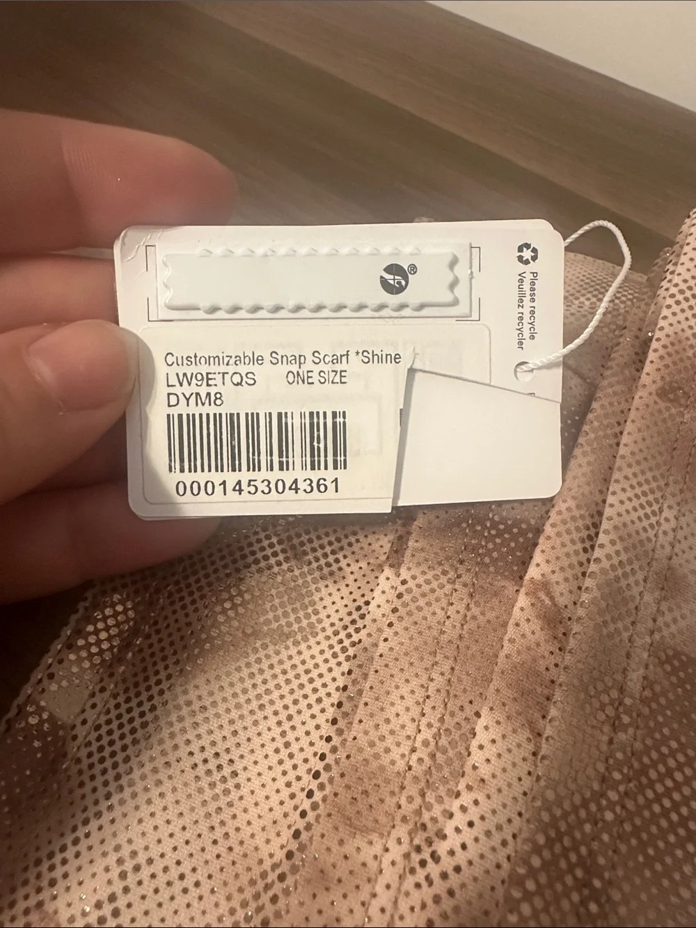 NWT Lululemon Customizable Snap Scarf *Shine Diamond Dye Misty Shell Cacao Diffu